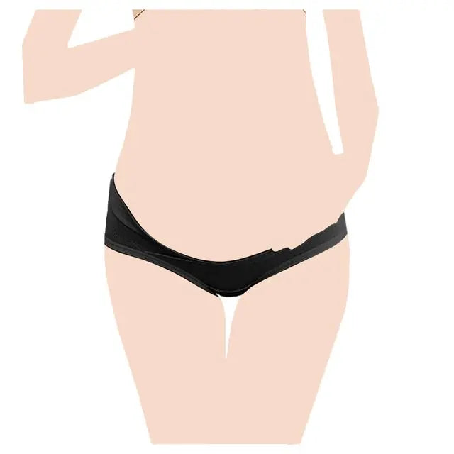 Blooming Blossom Low Waist Cotton Seamless Maternity Briefs (Black)