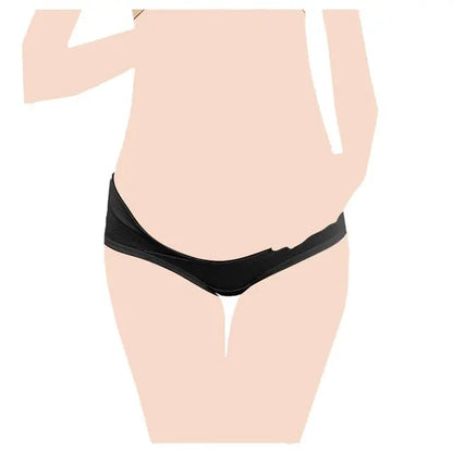 Blooming Blossom Low Waist Cotton Seamless Maternity Briefs (Black)