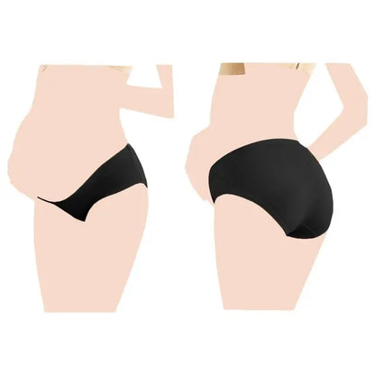 Blooming Blossom Low Waist Cotton Seamless Maternity Briefs (Black)