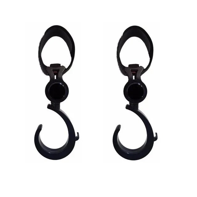 Little Story Rotating Compatible Stroller Hooks – Black