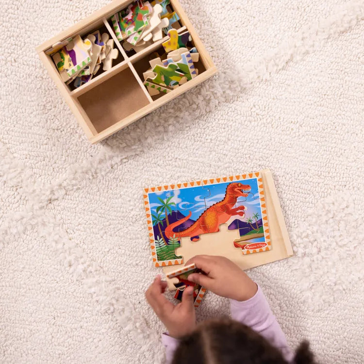 Melissa & Doug Wooden Jigsaw Puzzles in a Box (4 Pcs)