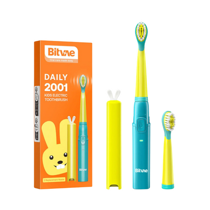 Bitvae 2001 Electric Toothbrush for Kids Green + 2 Brush Heads