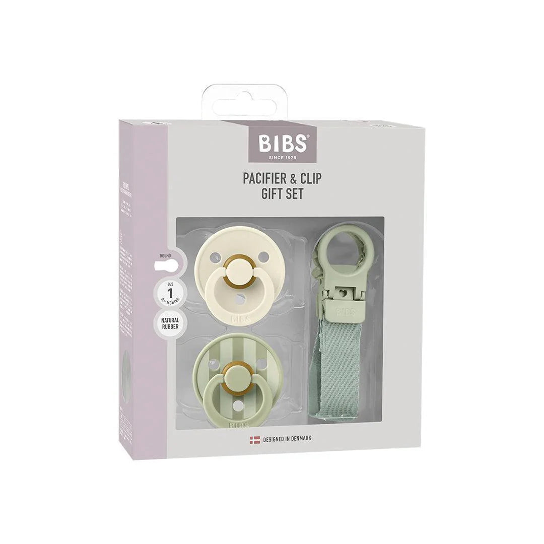 BIBS Colour Pacifier & Loop Clip Gift Set Latex (Size 1)