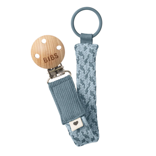 Bibs Pacifier Clip Petrol/Baby Blue.