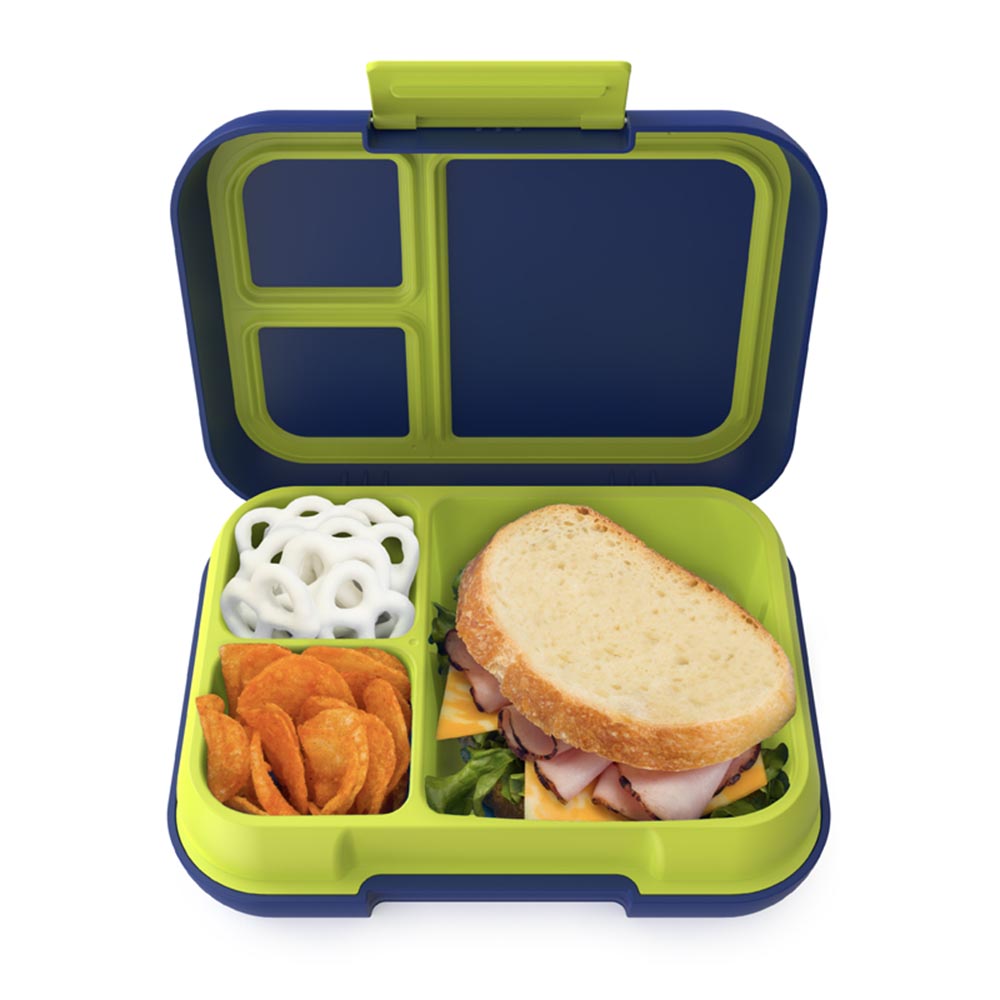 Bentgo 3-4 Compartments Pop Lunchbox (Navy Blue/Chartreuse).