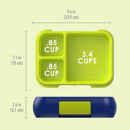 Bentgo 3-4 Compartments Pop Lunchbox (Navy Blue/Chartreuse).