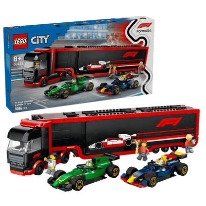 LEGO - City F1 Truck with RB20 & AMR24 F1 Cars - 1,086 Pieces