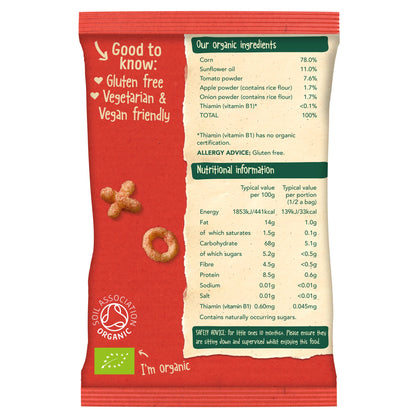 أورغانيكس طماطم بالصلصة على شكل الدوائر والصلبان عبوة متعددة (4x15g)