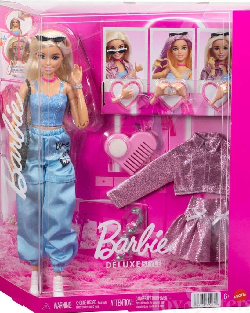 Barbie Deluxe Style Fashion Build-Up Doll – 4 Fashions & Accessories
