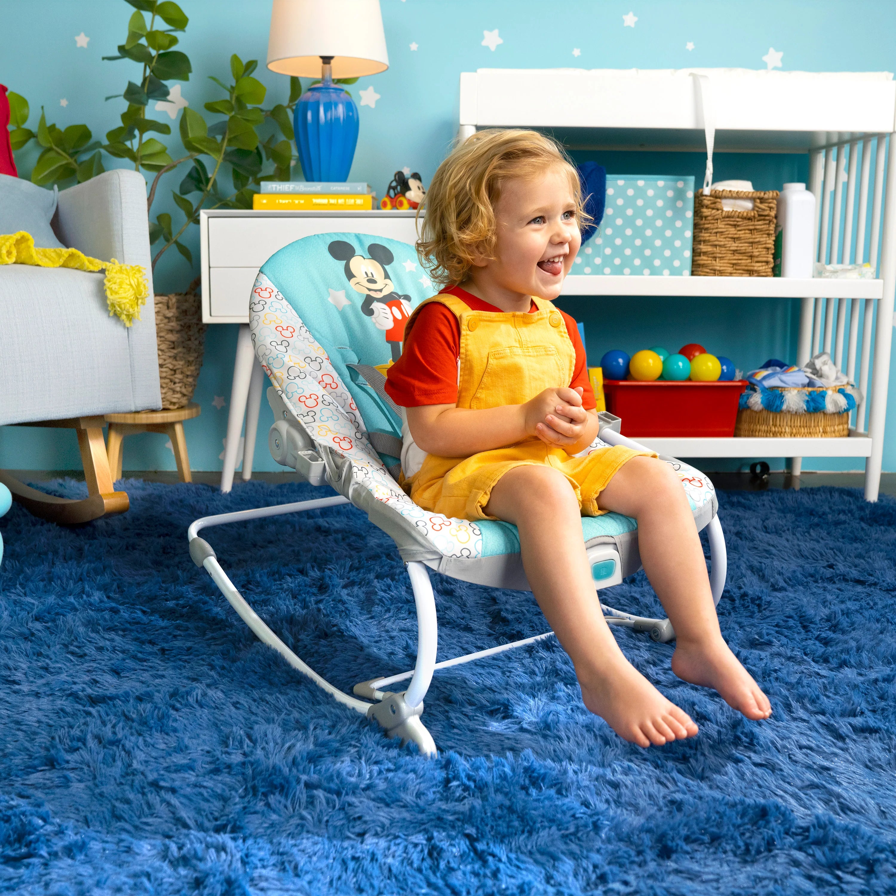 Bright Starts Mickey Mouse Original Besties Infant to Toddler Rocker