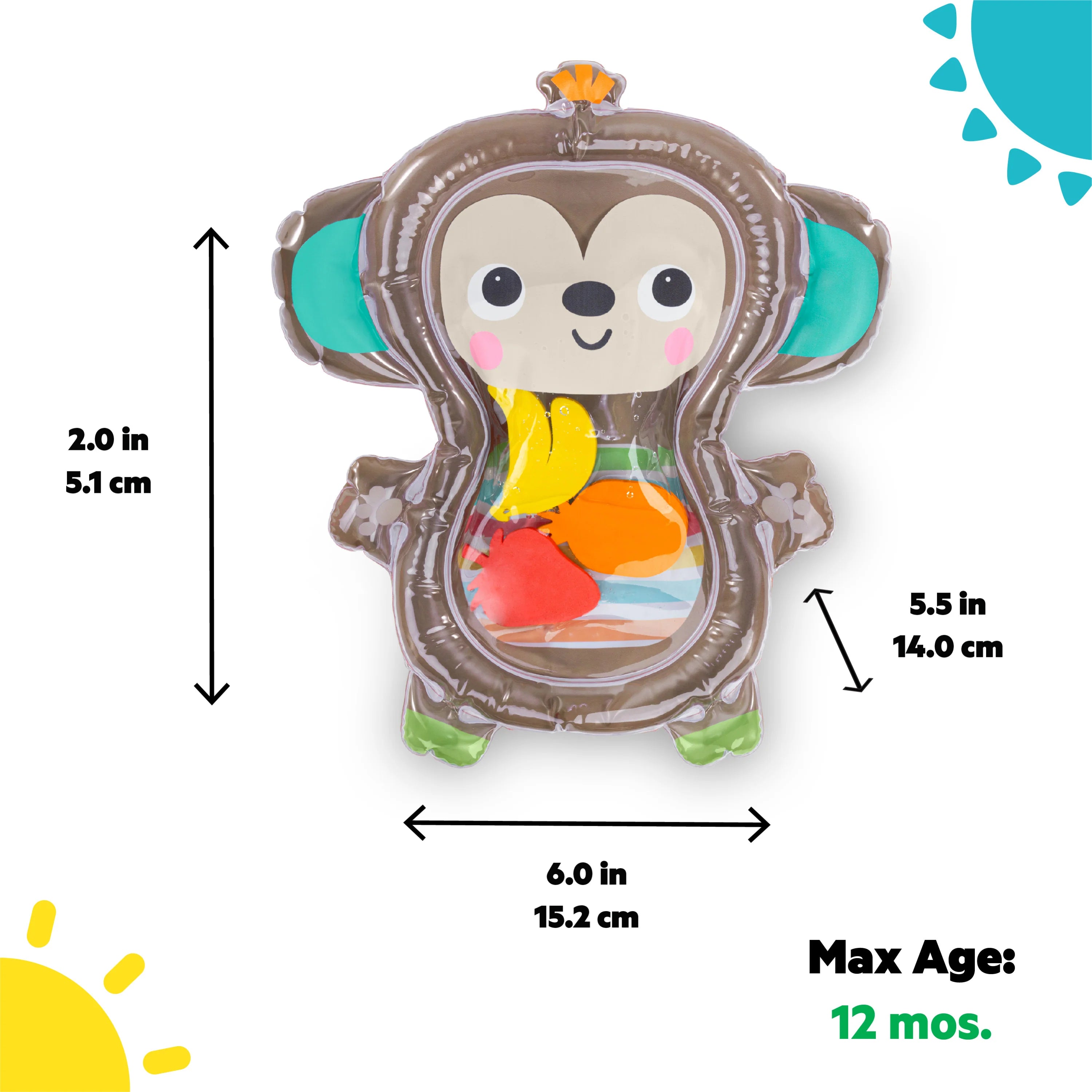 Bright Starts Hungry Monkey Tummy Time Water Mat