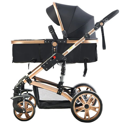 Teknum 3-in-1 Pram Stroller & Diaper Bag Bundle – Black
