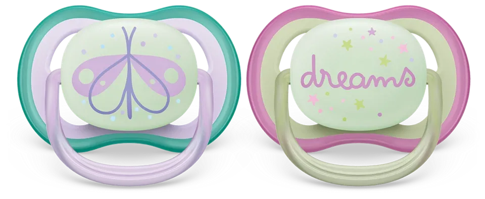 Philips Avent Ultra Air Soother Nighttime (0-6 Months, Pack of 2)