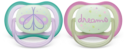 Philips Avent Ultra Air Soother Nighttime (0-6 Months, Pack of 2)
