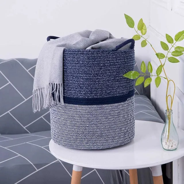 Little Story Cotton Rope Diaper Caddy XL – Blue