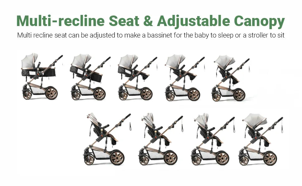 Teknum 3-In-1 Pram Stroller (Black)