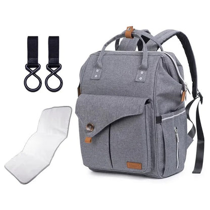 Teknum Double Stroller Combo with Diaper Backpack – Dark Grey
