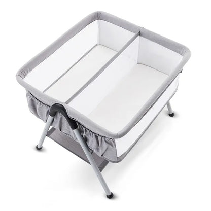 Teknum Fellow 2 Twin Bedside Crib Bassinet – Grey