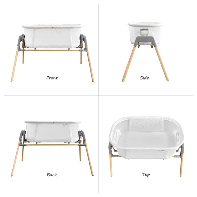 Teknum 3-in-1 Baby Cradle Bassinet With Mosquito Net – White.