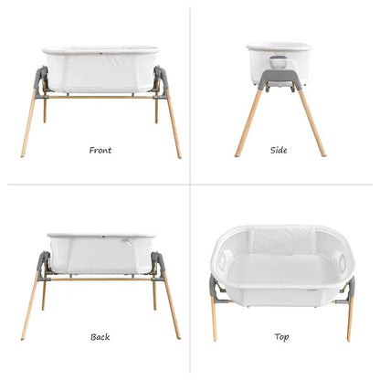 Teknum 3-in-1 Baby Cradle Bassinet With Mosquito Net – White.