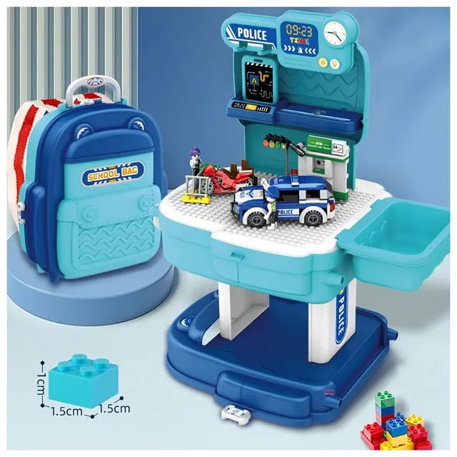 Little Story Police Station With Police Car & Block Toy Set – 219pcs