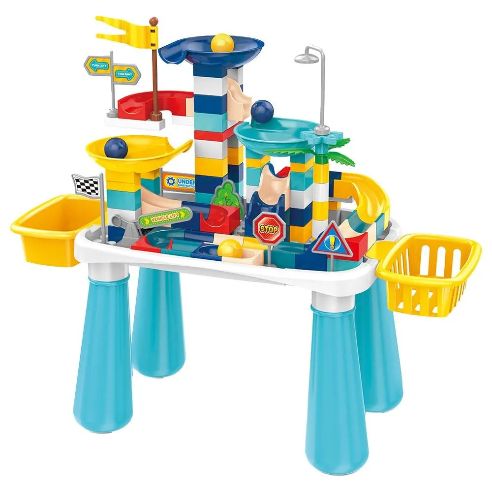 Little Story DIY Slide Track Rolling Ball Blocks Table STEM Series (Multicolor, 111 Pcs)