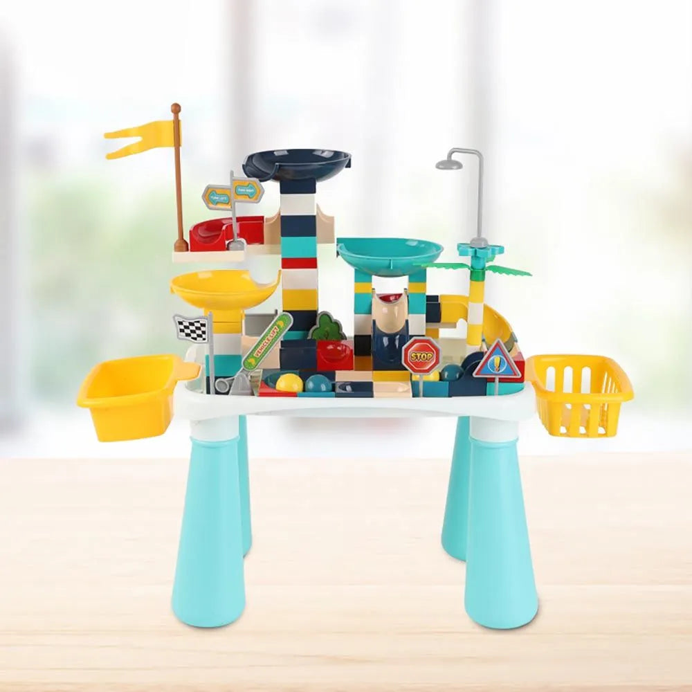 Little Story DIY Slide Track Rolling Ball Blocks Table STEM Series (Multicolor, 111 Pcs)