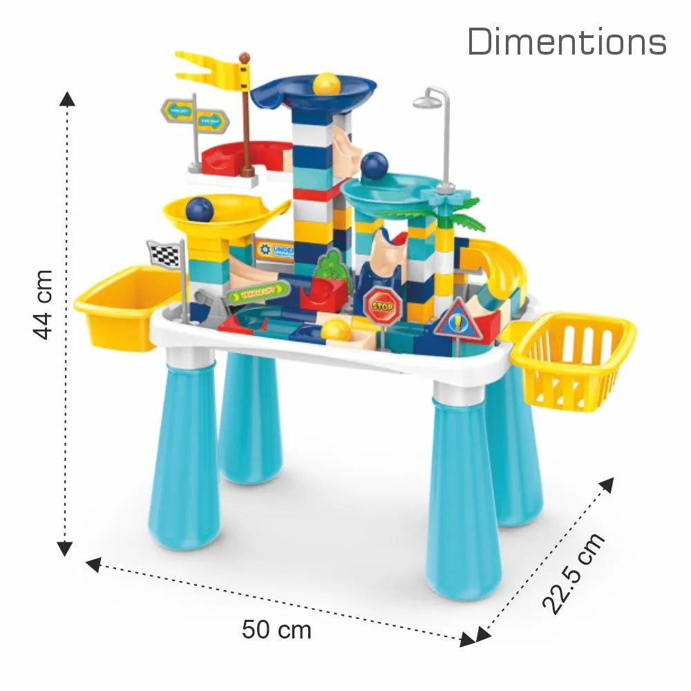 Little Story DIY Slide Track Rolling Ball Blocks Table STEM Series (Multicolor, 111 Pcs)