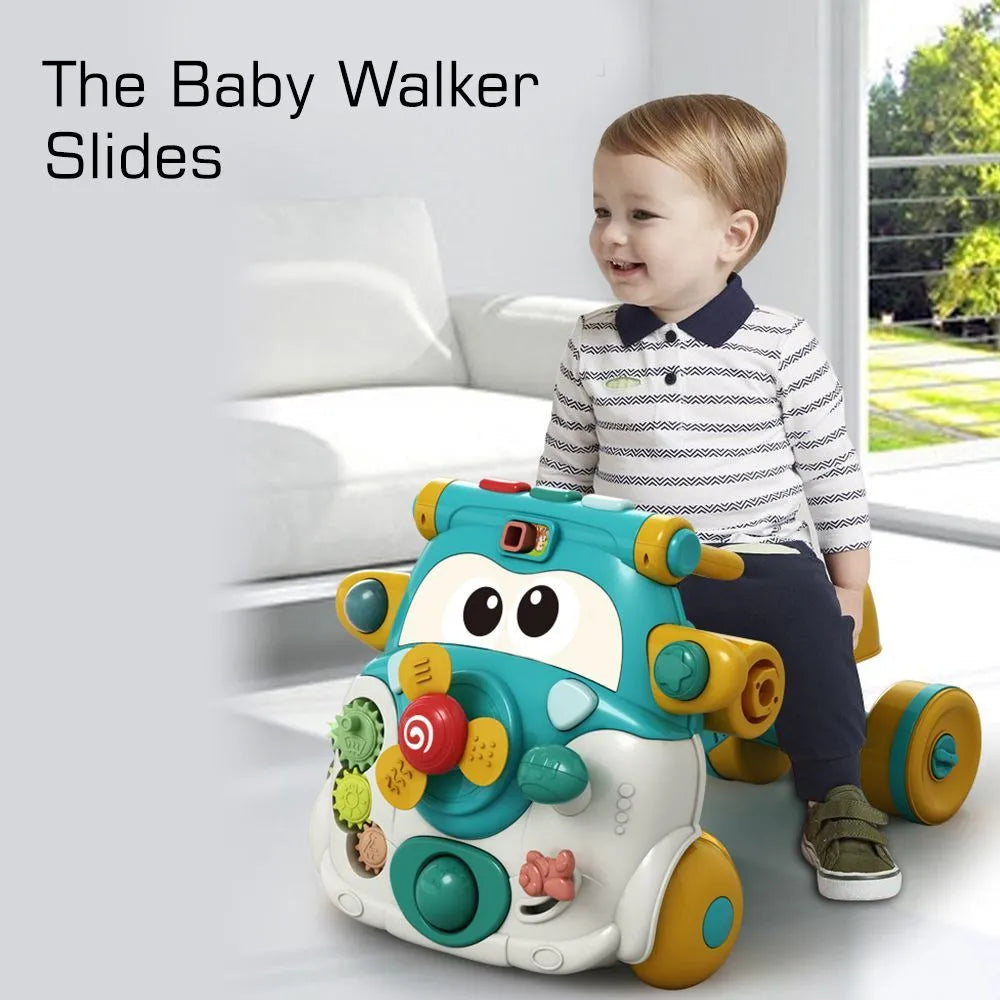 Teknum 3-In-1 Baby Walker, Kids Cycle, Scooter Skates With Musical Keyboard (Green)