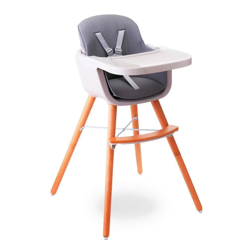 Teknum Premium Dual Height Wooden High Chair (Grey)