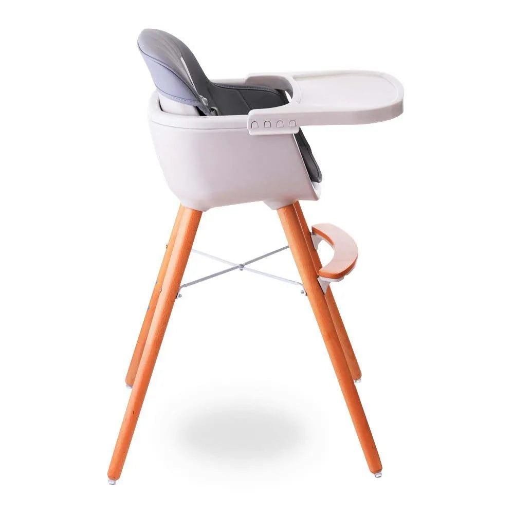 Teknum Premium Dual Height Wooden High Chair (Grey)
