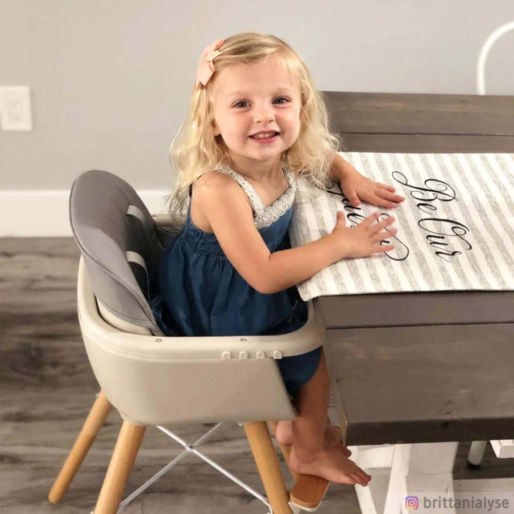 Teknum Premium Dual Height Wooden High Chair (Grey)