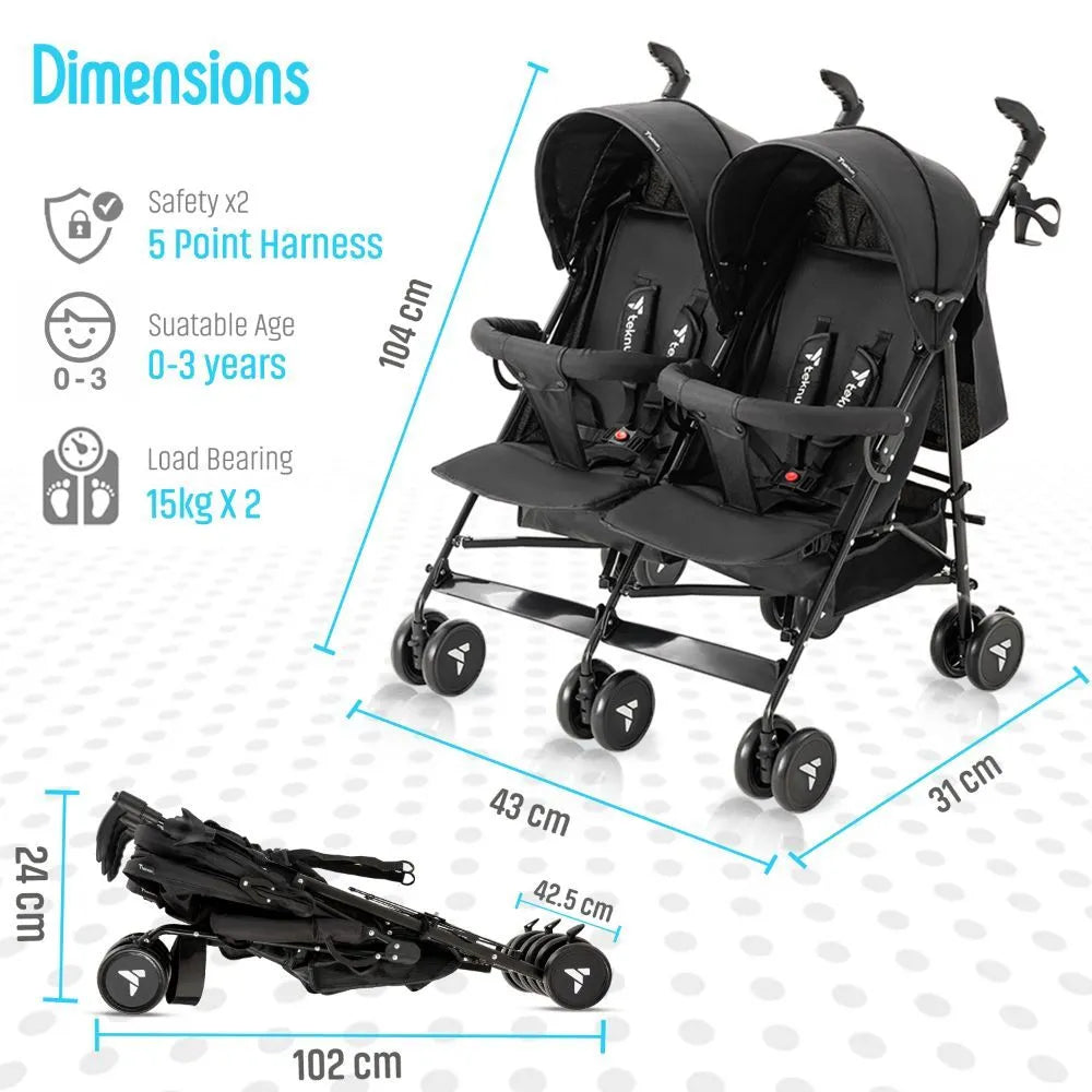 Teknum Twin Stroller Fellow (Grey)