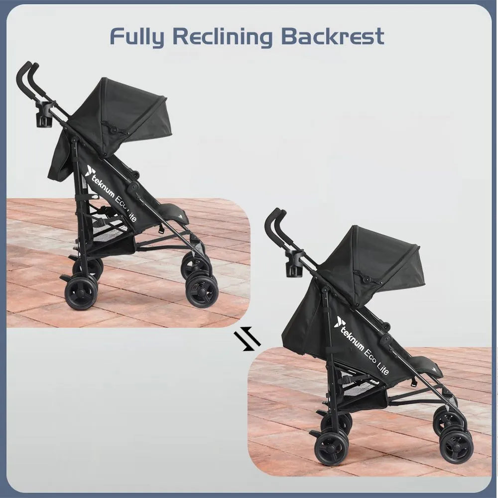 Teknum Eco Lite 2 Stroller With Cup Holder (Black)