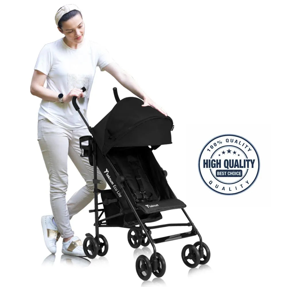 Teknum Eco Lite 2 Stroller With Cup Holder (Black)