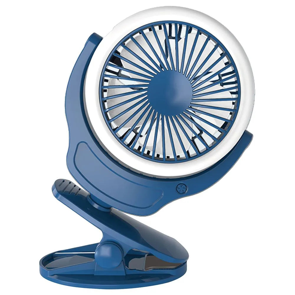 Teknum 2-In-1 Stroller USB Charging Fan with Light (Blue)