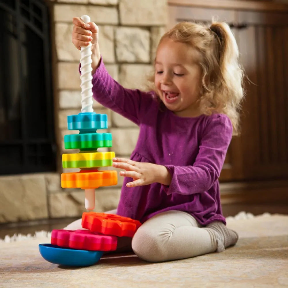 Fat Brain Toys Spin Again Stacking Toys 6 Disks
