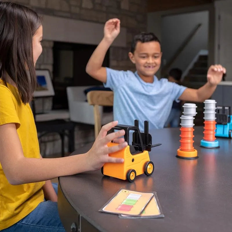 Fat Brain Toys Forklift Frenzy Vehicle Barrel Stacking Playset (46 Pcs)