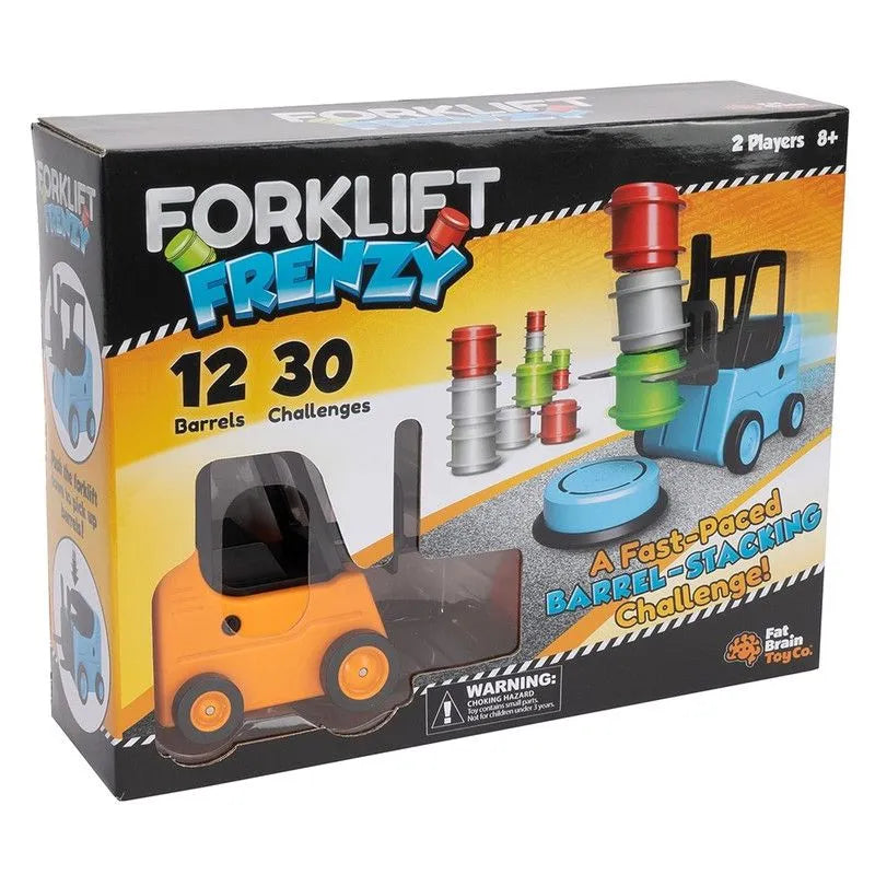 Fat Brain Toys Forklift Frenzy Vehicle Barrel Stacking Playset (46 Pcs)