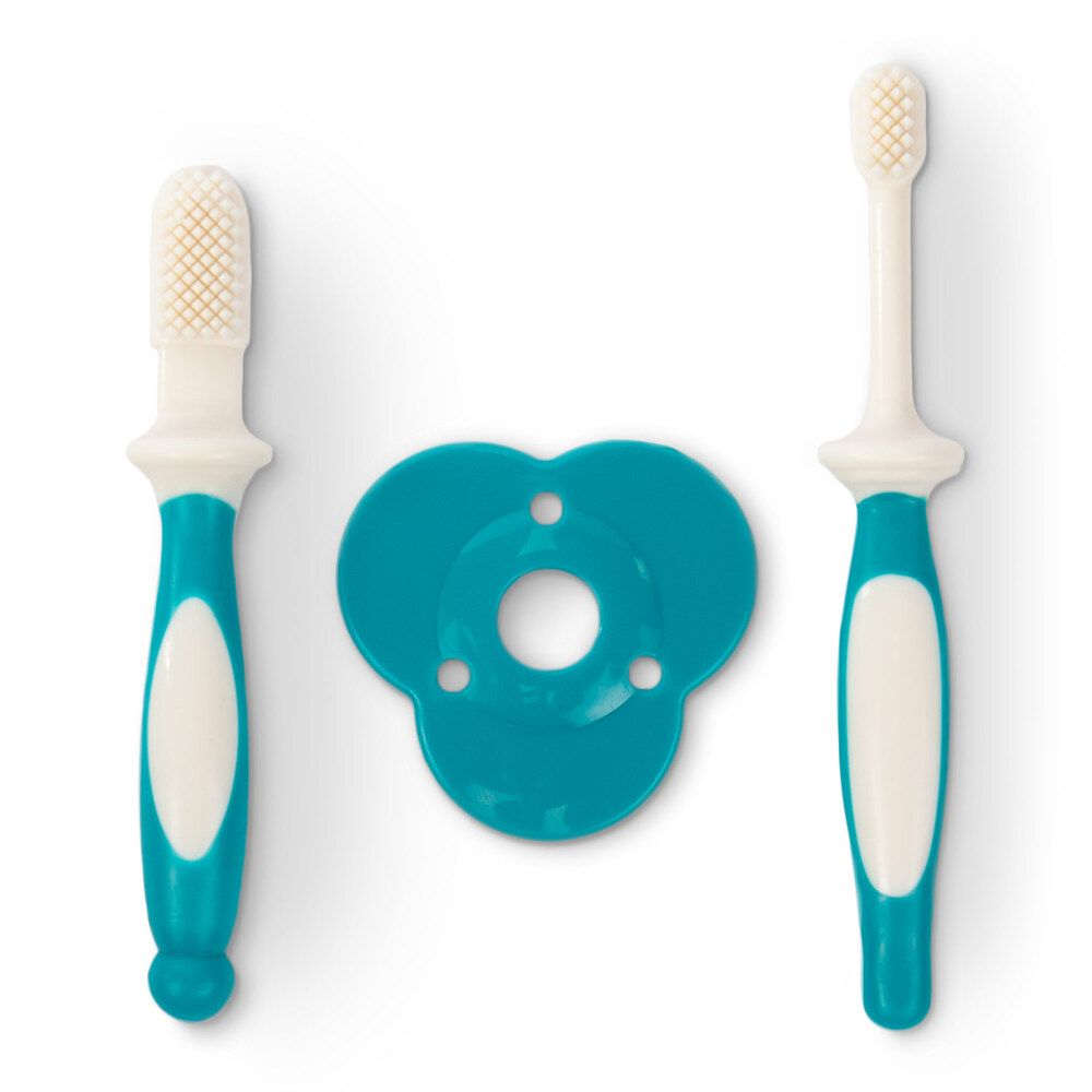 Baboo Silicone Baby Toothbrush Set (Lagoon Fiesta)