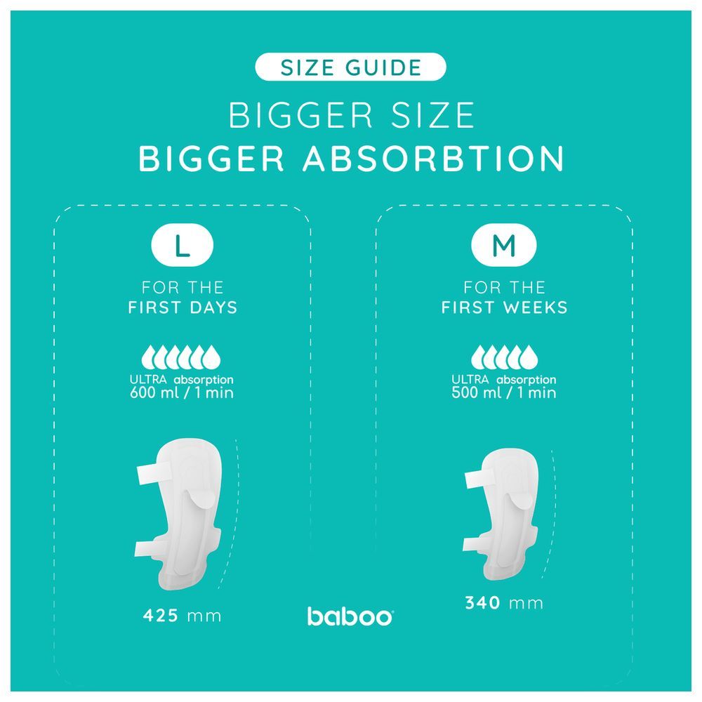 Baboo Postpartum Disposable Maternity Pads (Large) - Pack of 8