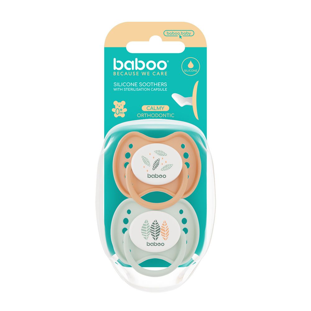 Baboo Round Latex Baby Pacifier With Sterilizer Box (6M+ | Blue Haze) -Pack of 2