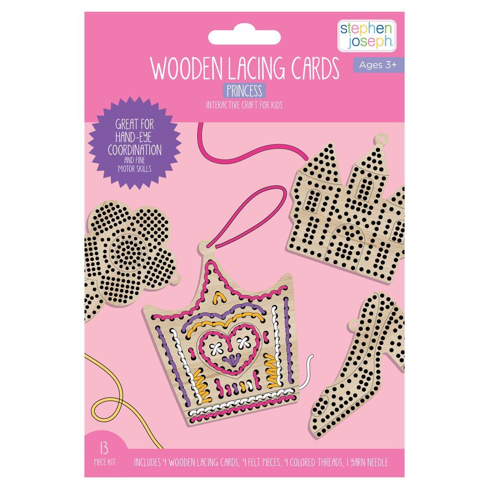 Stephen Joseph Set of 4 Wooden Lacing Cards (Princess)