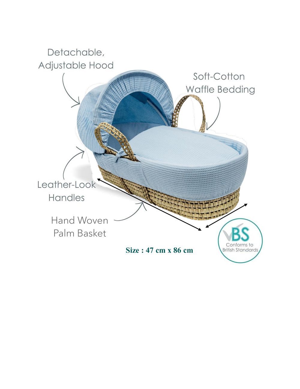 Kinder Valley Waffle Moses Basket