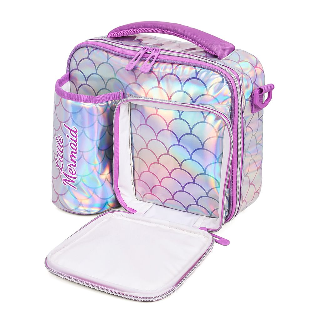 Eazy Kids Lunch Bag With Bottle Holder (Mermaid Chrome)