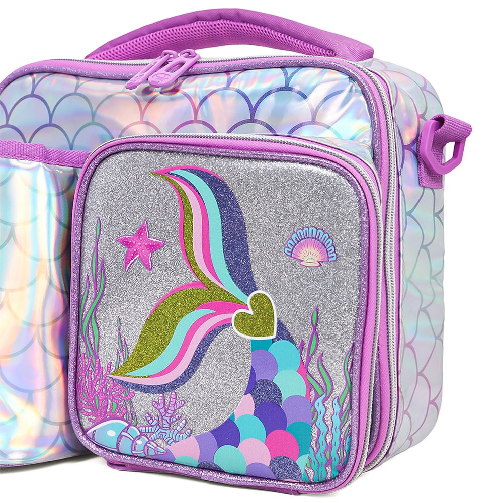 Eazy Kids Lunch Bag With Bottle Holder (Mermaid Chrome)