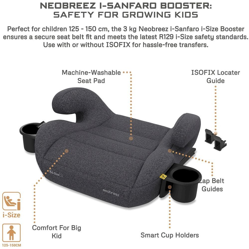 Neobreez I-Sanfaro Isofix Backless Booster Car Seat I-Size