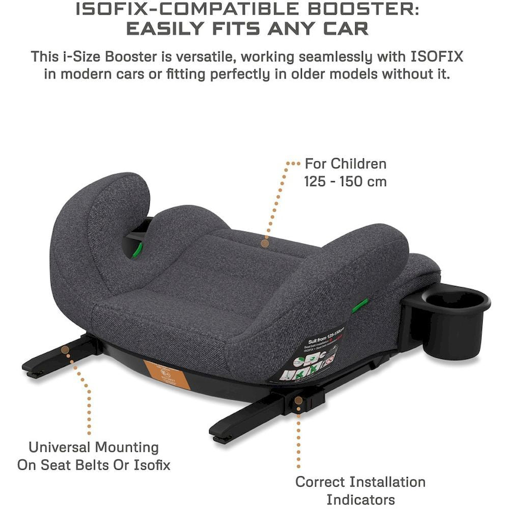 نيوبريز I-سانفارو مقعد سيارة معزز بدون مسند ظهر بنظام تثبيت ISOFIX بمعيار I-Size