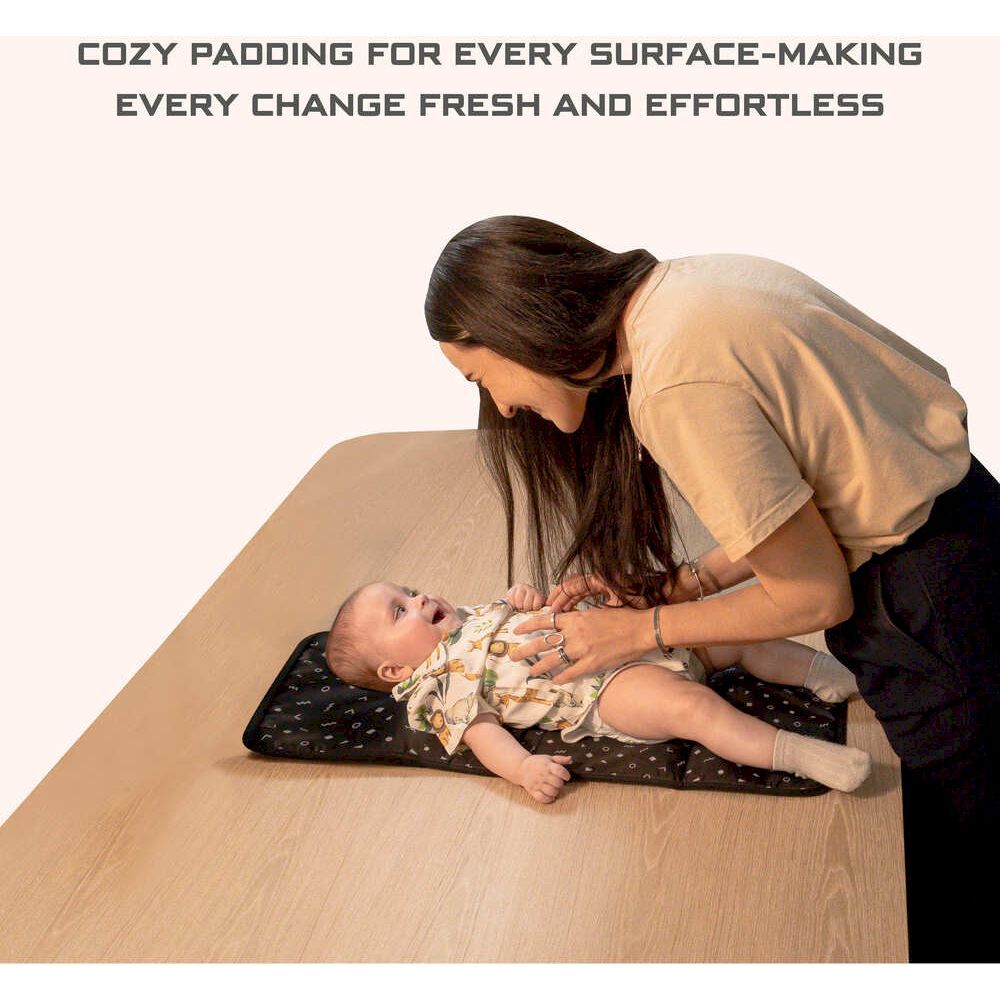 Neobreez Reusable Diaper Changing Pad/Mat, Wipeable Surface (Dark Grey/Black)