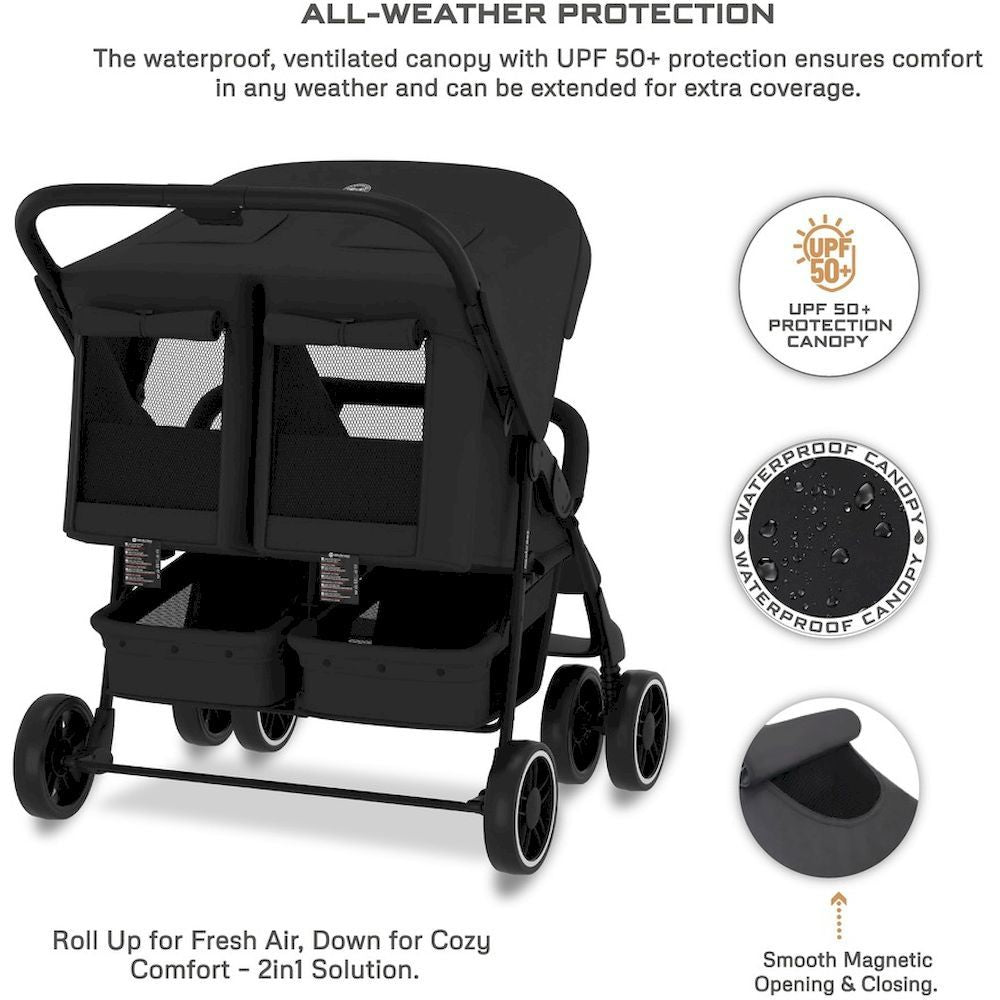 Neobreez Duadx Double Stroller Compact Twin Stroller